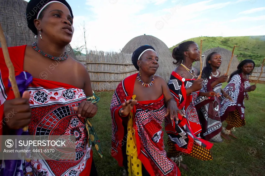 Swazi women dancing. Ebutsini Cultural Village. Near Barbeton. Mpumalanga. South Africa.