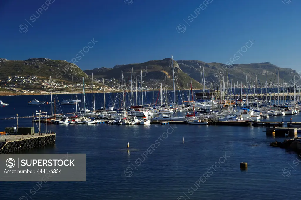 View of harbour at Simons Town Waterfront. Simons Town Cape Town. Western Cape. South Africa