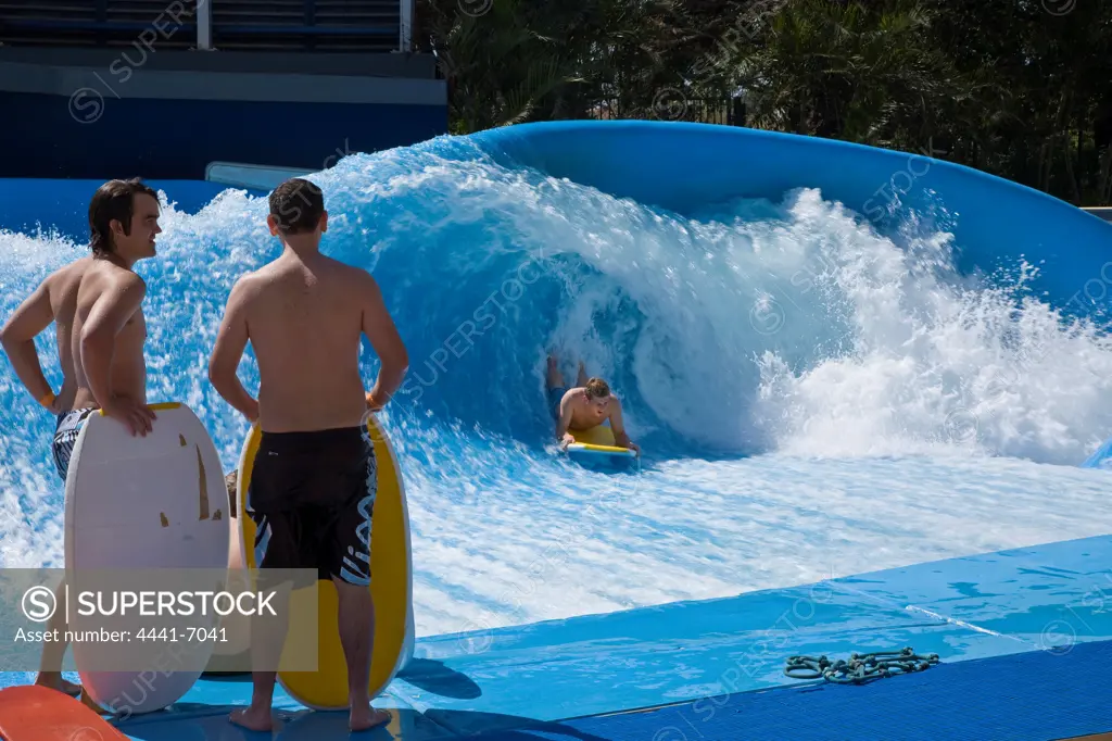 Surfing at Gateway Shopping Centre on an artificial wave. Durban. KwaZulu Natal. South Africa.