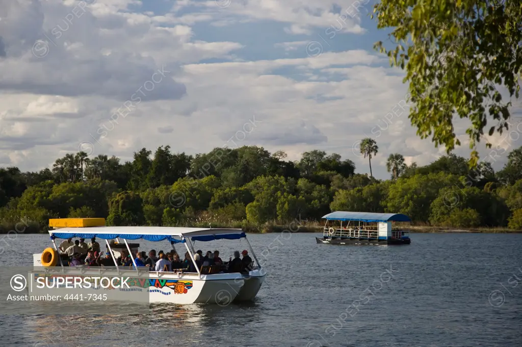 Launch tour on Zambezi River. Victoria Falls. Zimbabwe