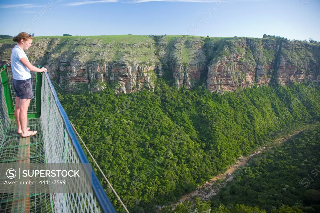 Suspension Bridge and viewing platforms at Lake Eland. Near Port Shepstone. KwaZulu Natal South Coast. South Africa