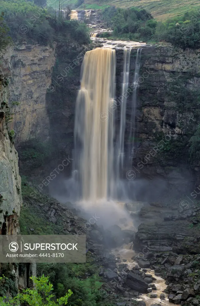 Karkloof Falls. The Falls are 105m high and are on the Karkloof (zulu name: Mlambomunye) River. KwaZulu-Natal. South Africa.