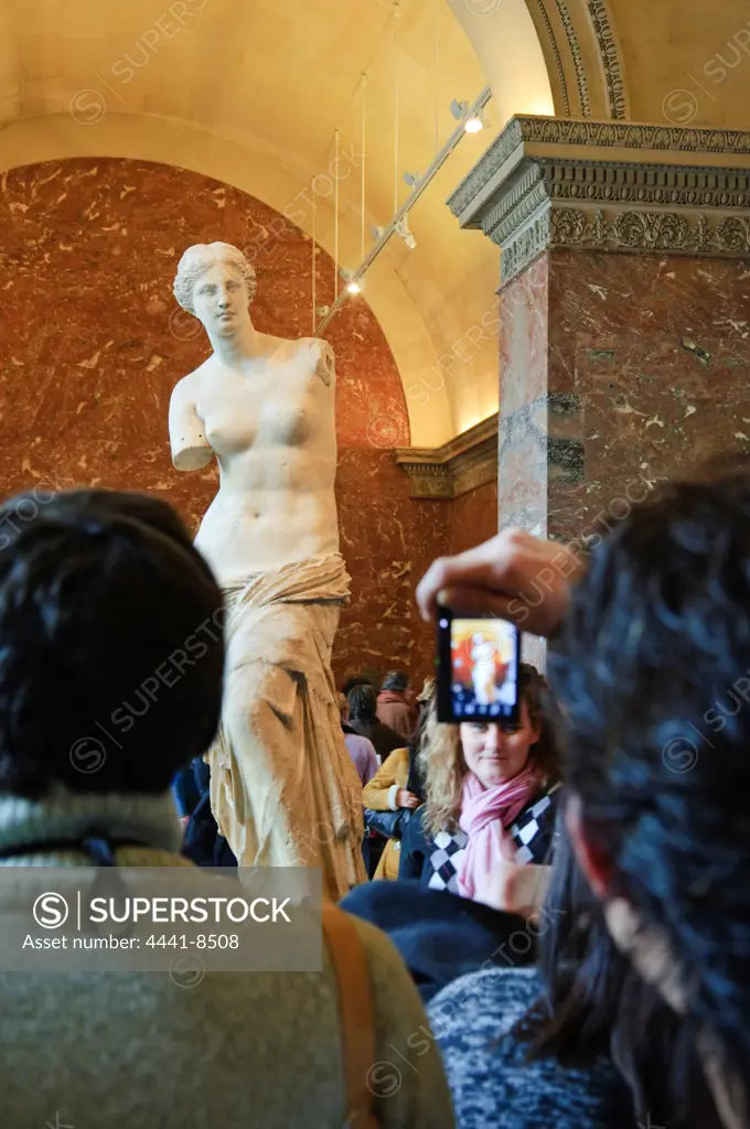 Aphrodite of Milos, better known as the Venus de Milo, is an ancient Greek statue and one of the most famous works of ancient Greek sculpture. The Louvre. Paris. France