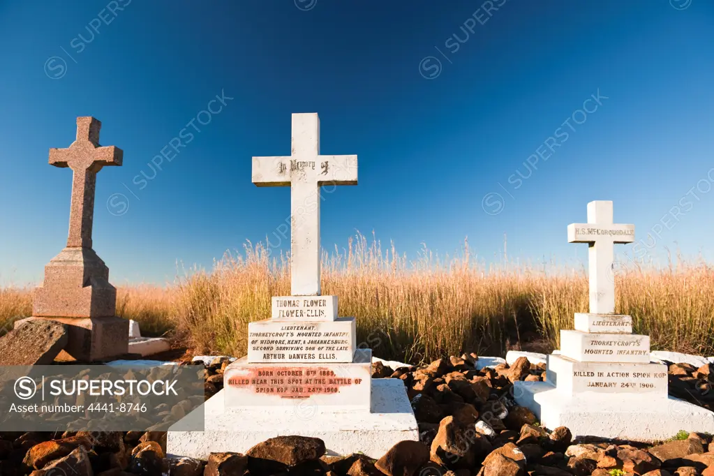 Graves and Monuments at Spioenkop Battlefield. Near Winterton. KwaZulu Natal. South Africa