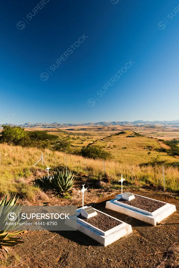 Graves and Monuments at Spioenkop Battlefield. Near Winterton. KwaZulu Natal. South Africa