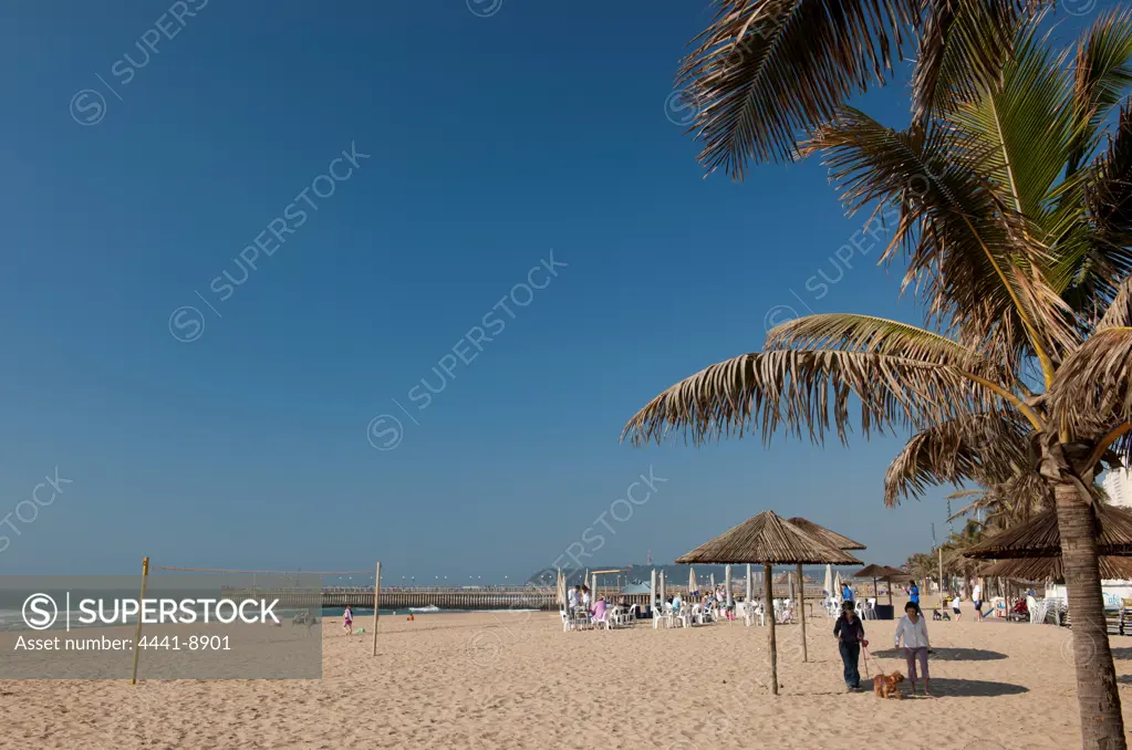 Beachfront scene on the Golden Mile. Durban. KwaZulu Natal. South Africa.