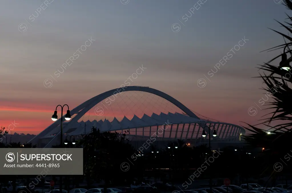 Moses Mabhida Soccer Stadium from the Sun Coast Casino. Durban. KwaZulu Natal. South Africa.