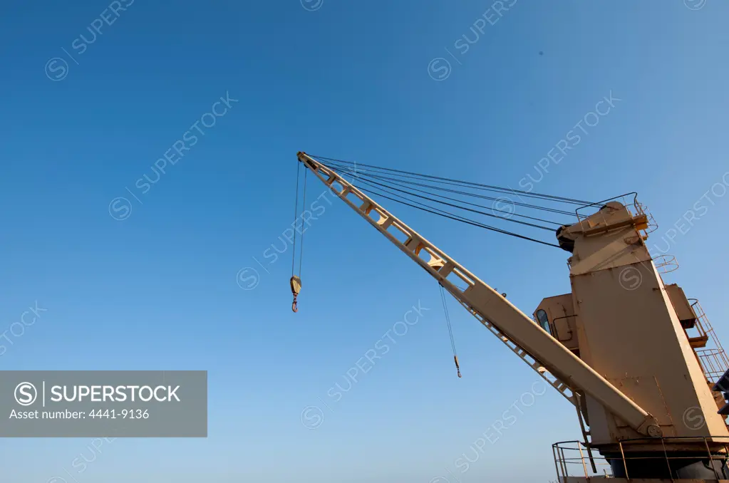 Ship's crane. Harbour. Durban. KwaZulu Natal. South Africa.