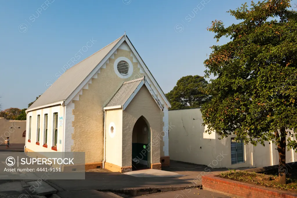 Chapel at The Old Prison The Prison dates back to 1862 when the first cell-block was commissioned.  Prisoners include King Dinuzulu ka Cetshwayo, Langalibalele, Moses Mabhida, Kasturba Gandi, Harry Gwala and Peter Brown. . Pietermaritzburg KwaZulu Natal. South Africa