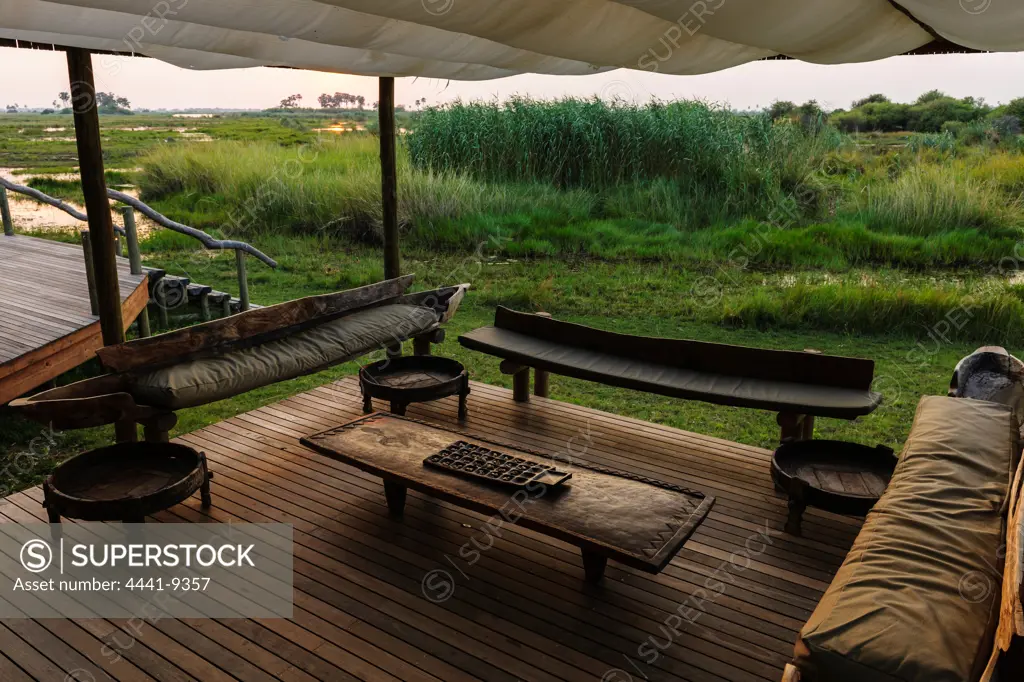 Africian style decor at Selinda Camp. Eastern Selinda Spillway. Selinda Reserve. Northern Botswana.