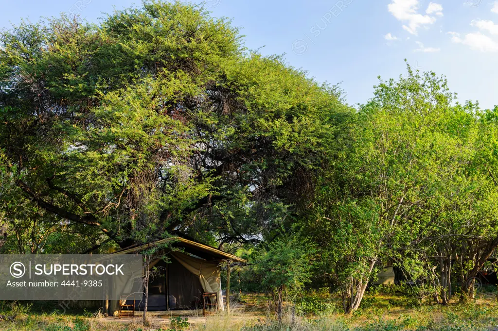 Guest accommodation. Sankuyo Bush Camp. Moremi Game Reserve. Botswana
