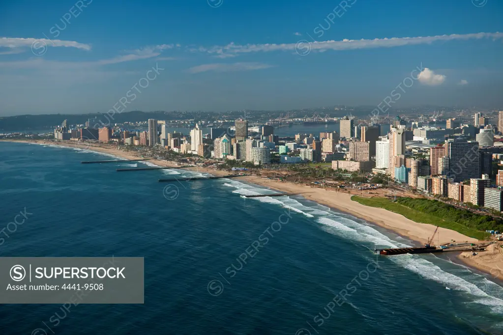 Aerial view of Durban's Beachfront. Durban. KwaZulu Natal. South Africa.