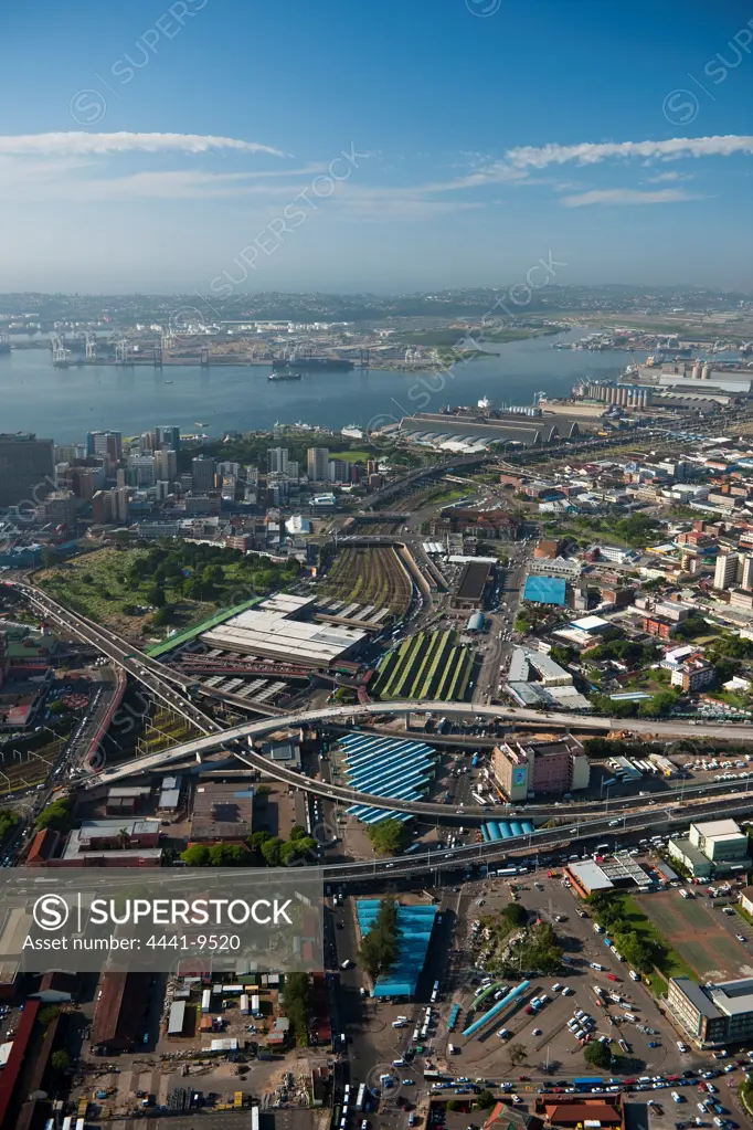 Aerial view of the Warrick Triangle area of Durban. KwaZulu Natal. South Africa.