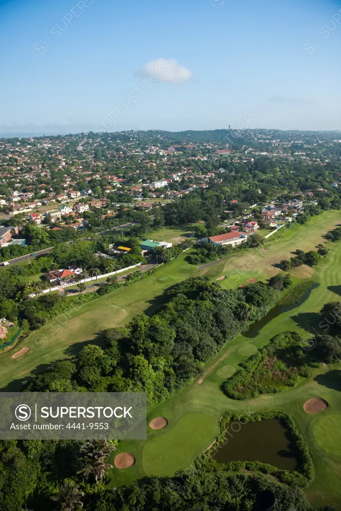 Aerial view of Beachwood Country Club. Durban. KwaZulu Natal. South Africa.