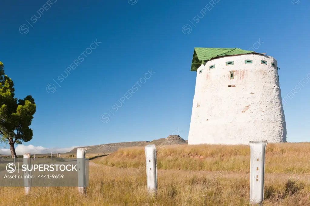 A blockhouse dating from the Anglo Boer War on a hill where a British hospital was situated during the war. Noupoort. Eastern Cape. South Africa