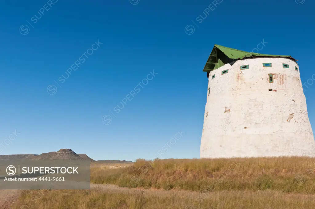 A blockhouse dating from the Anglo Boer War on a hill where a British hospital was situated during the war. Noupoort. Eastern Cape. South Africa