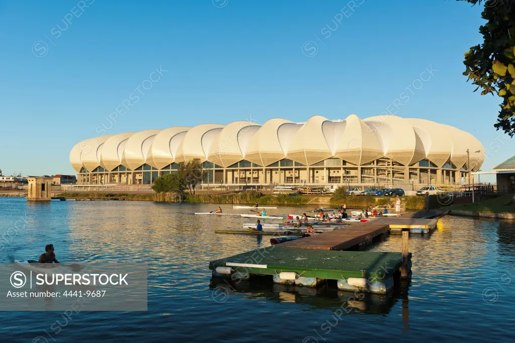 Nelson Mandela Bay Stadium is a 48,000-seater stadium in Port Elizabeth. The five-tier, Nelson Mandela Bay Stadium was built overlooking the North End Lake, at the heart of the city.