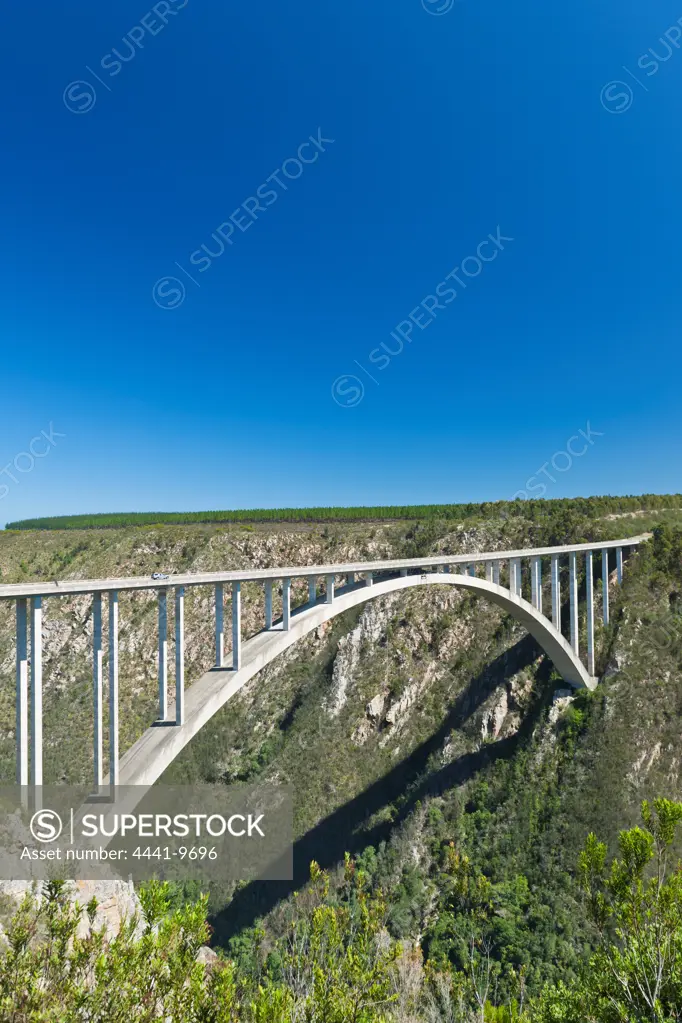 Bloukrans River Bridge, home  to the highest bungee (bungy) jump in the world. Eastern Cape / Western Cape. South Africa