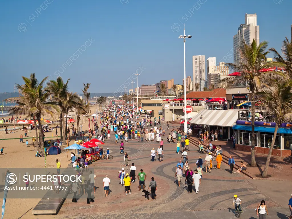 Beachfront scene during the 2010 Soccer World Cup. Durban. KwaZulu Natal. South Africa