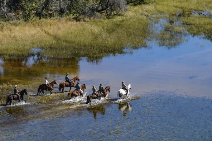Horseback riding safari with African Horseback Safaris. Okavango Delta. Botswana