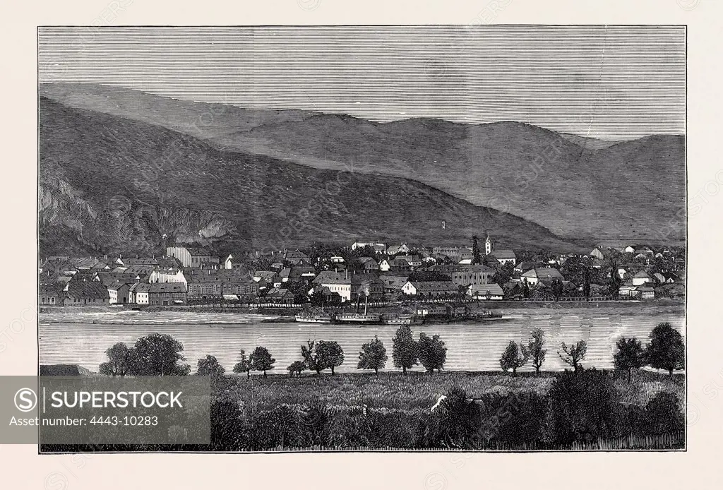 ORSOVA, THE ROMANIAN-HUNGARIAN FRONTIER, 1877 engraving