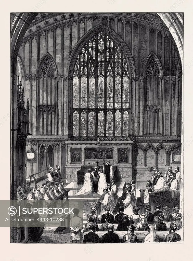 CONSECRATION OF DR. R. CALDWELL AND DR. E. SARGENT AS MISSIONARY BISHOPS IN ST. PAUL'S CATHEDRAL, CALCUTTA, 1877 engraving