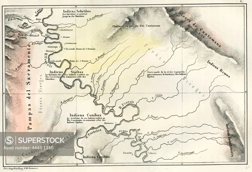 Map, 1869, Peru