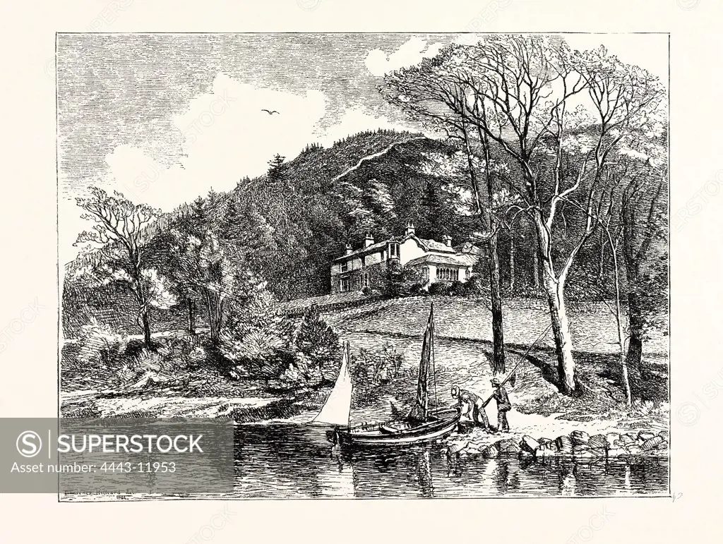 MR. RUSKIN'S HOUSE, BRANTWOOD. AFTER A DRAWING BY L.J. HILLIARD. John Ruskin (8 February 1819 20 January 1900) was the leading English art critic of the Victorian era