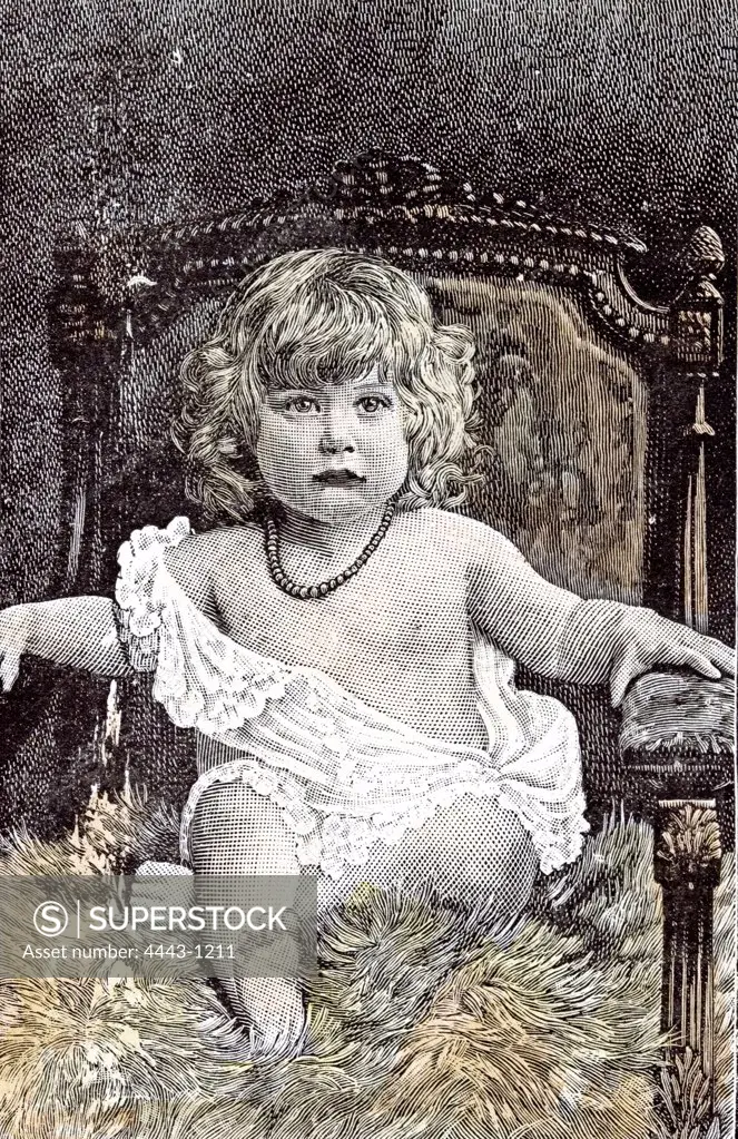 Girl in a chair, Hackney, London, 1892, childhood, at home; family; chair; armchair; overstuffed chair; dreaming; day dreaming; observant; fancy; admiration; interest; anticipation;