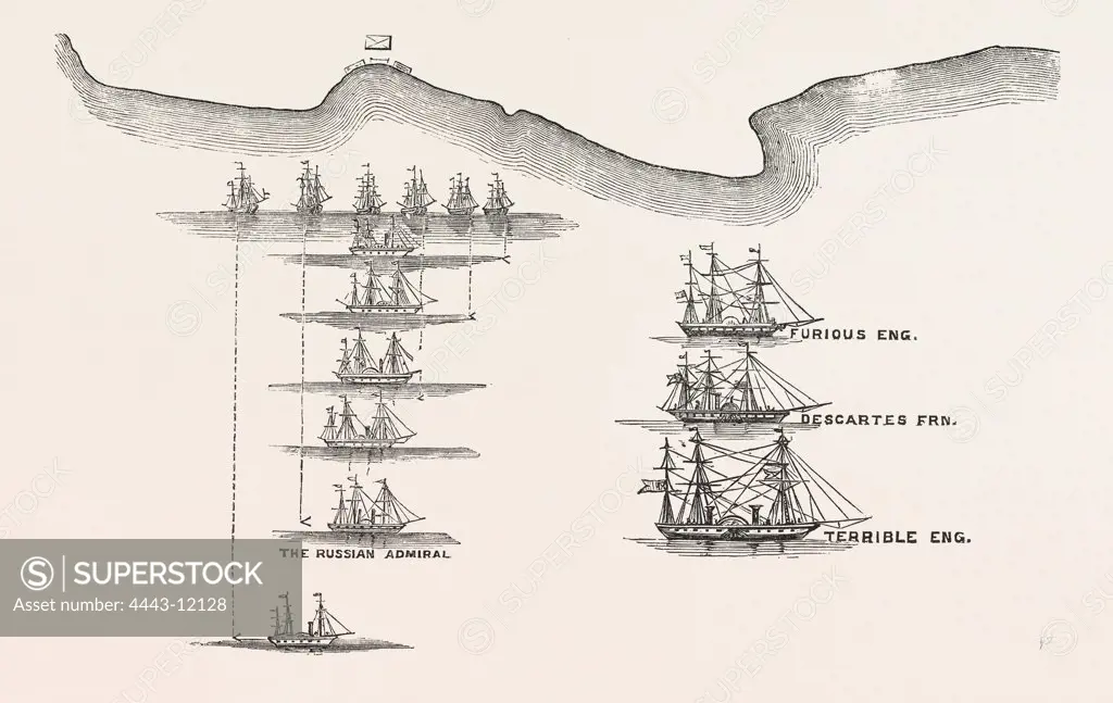 ENGAGEMENT OFF SEBASTOPOL, BETWEEN THREE STEAMERS OF THE ALLIED FLEET AND SIX RUSSIAN STEAMERS, 1854