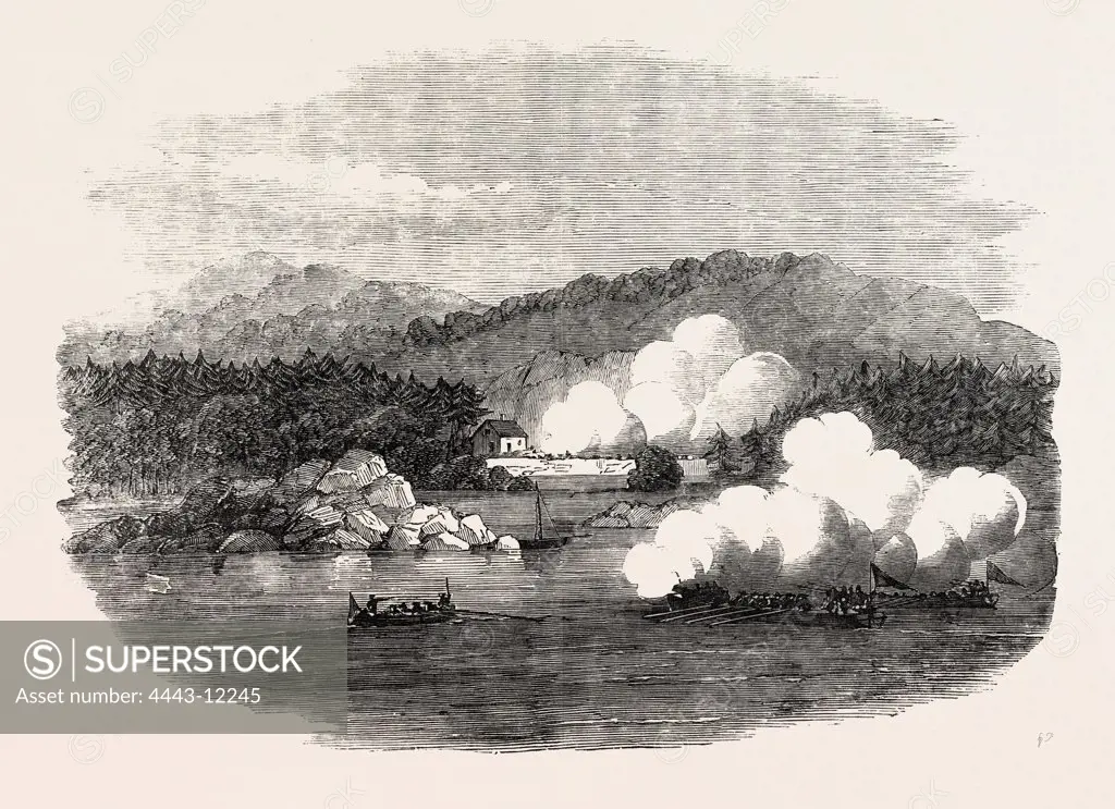BOAT ATTACK, BY H.M.S. GORGON, ON ONE OF THE ALAND ISLES