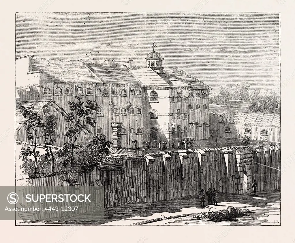 GAOL AT LEWES, IN WHICH THE RUSSIAN PRISONERS ARE CONFINED, 1854