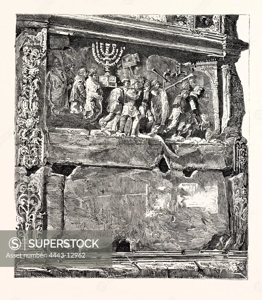 FRIEZE FROM THE ARCH OF TITUS. Rome, Italy