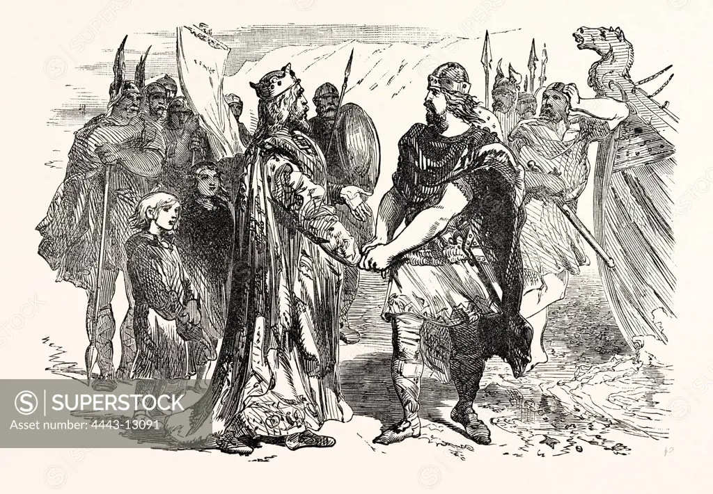 MEETING OF EDMUND IRONSIDE AND CANUTE ON THE ISLAND OF OLNEY