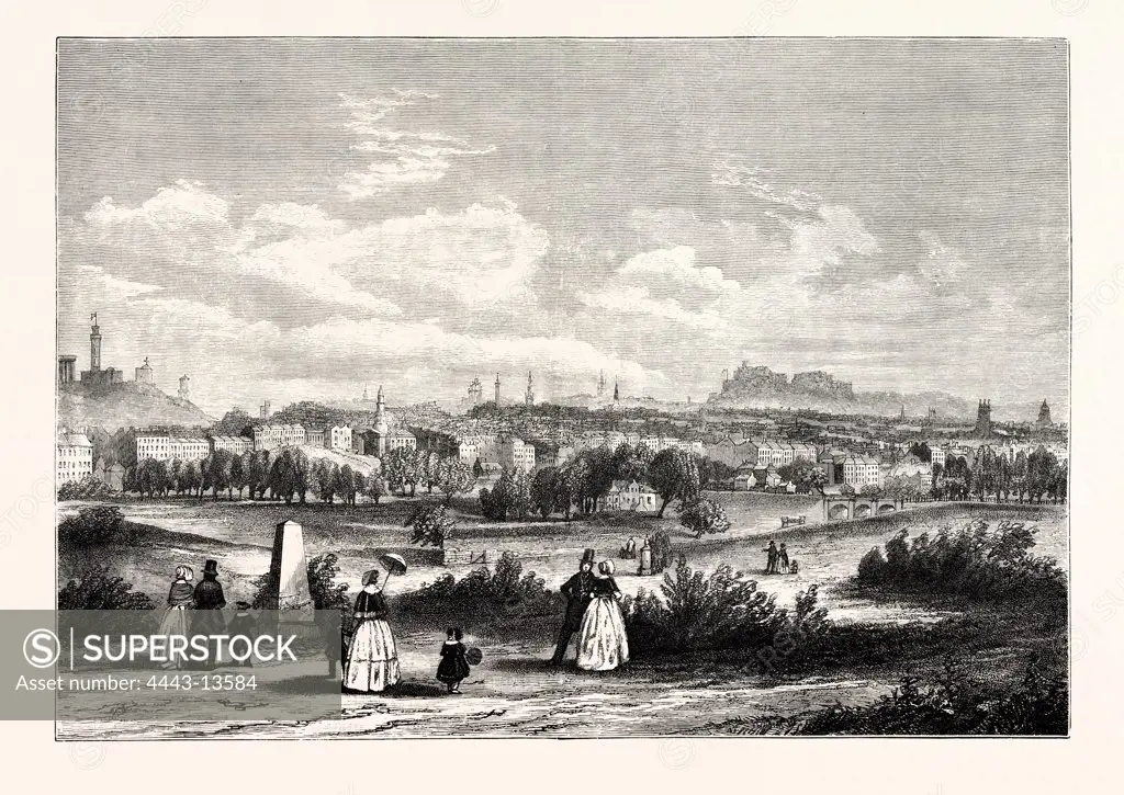 EDINBURGH, FROM WARRISTON CEMETERY, 1843