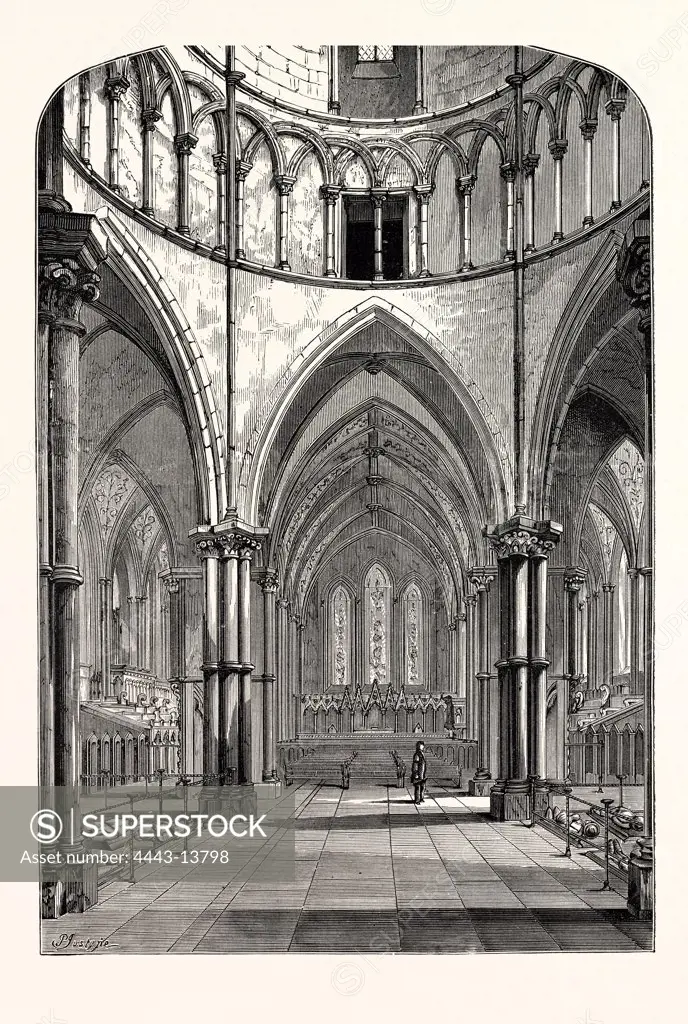 INTERIOR OF THE TEMPLE CHURCH, 1870, LONDON