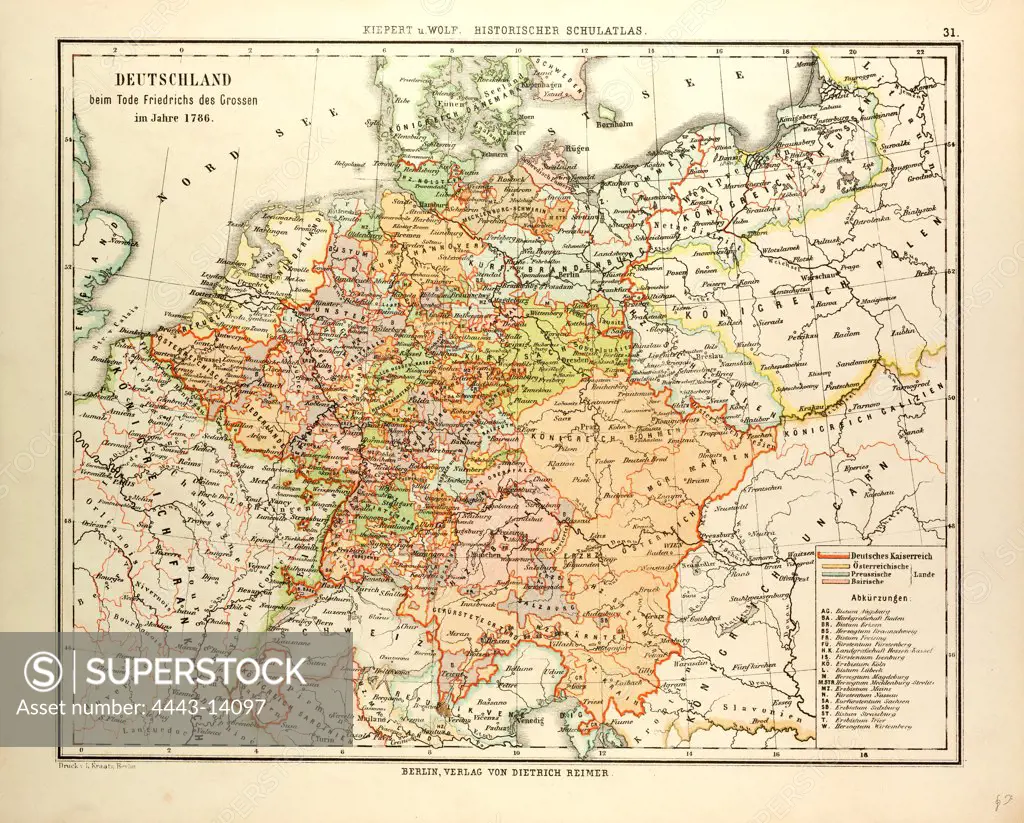 MAP OF GERMANY IN 1786
