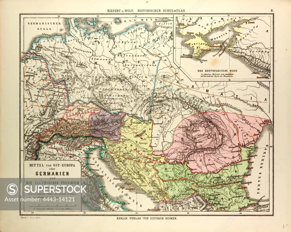 MAP OF CENTRAL AND EASTERN EUROPE DURING THE ROMAN EMPIRE
