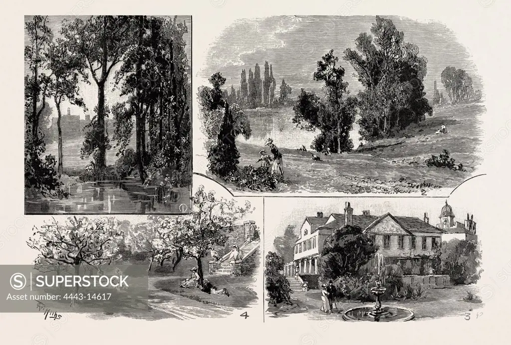 SKETCHES IN WATERLOW PARK, WHICH HAS BEEN PRESENTED TO THE PUBLIC BY SIR SYDNEY WATERLOW