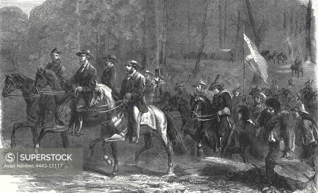 End Of The American Civil War, Flight Of President Jefferson Davis And His Ministers Over The Georgia Ridge, Five Days Before His Capture, 1 July, 1865