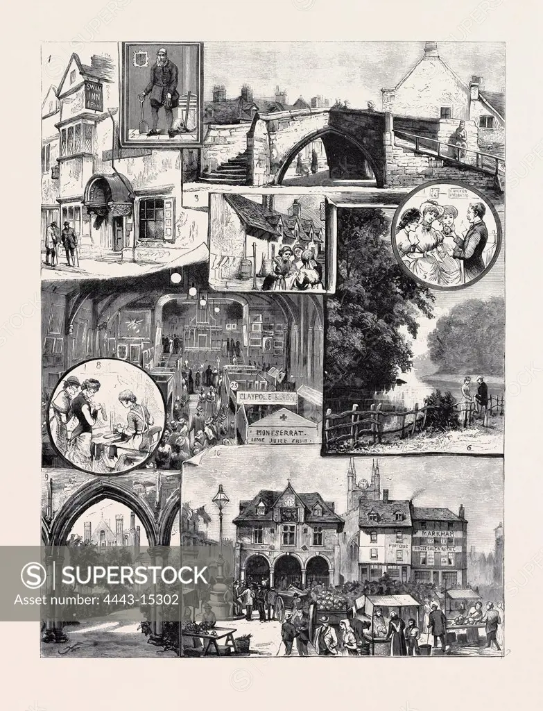 THE INDUSTRIAL EXHIBITION AT PETERBOROUGH, SKETCHES IN AND AROUND THE TOWN