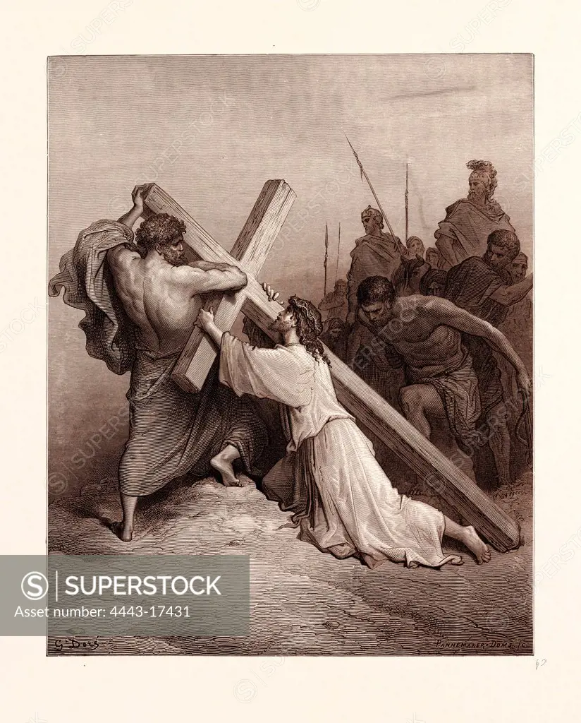 JESUS FALLING BENEATH THE CROSS, BY GUSTAVE DORE