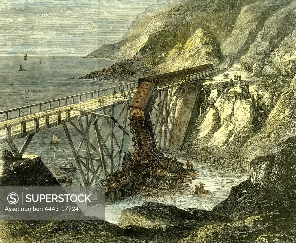 Bray Head, Ireland, 1867, scene of the accident, on the Dublin, Wicklow, and Wenford Railway, Kerry, County Kerry