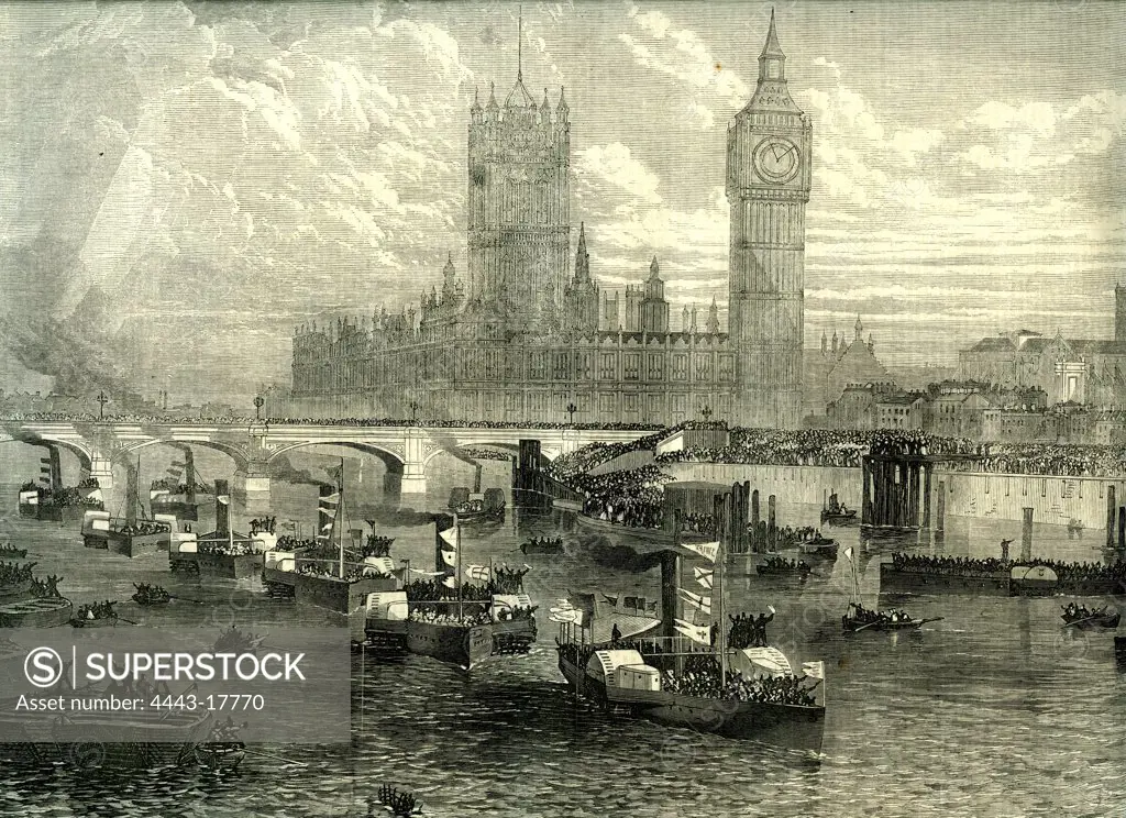 Thames, Westminster, London, 1867