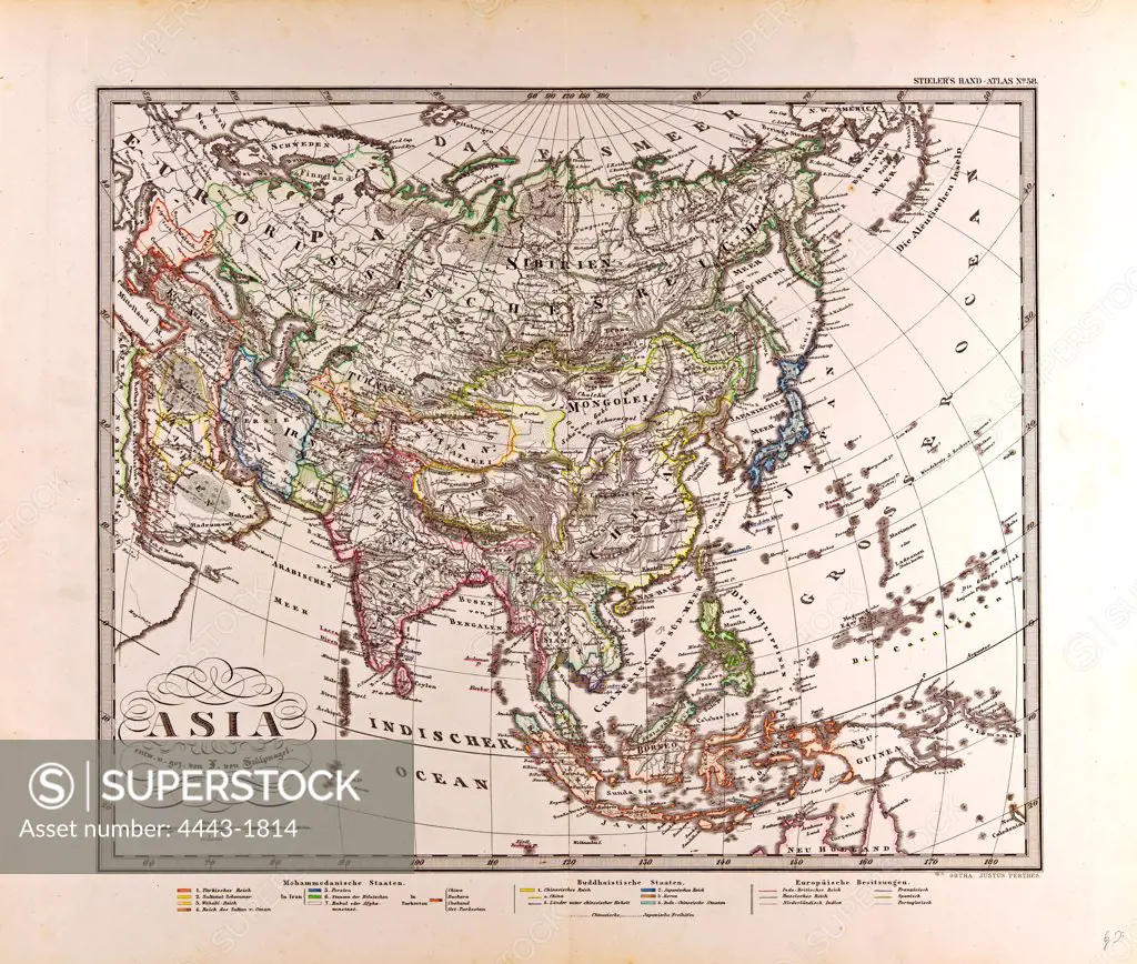 Asia Map Gotha, Justus Perthes, 1872, Atlas