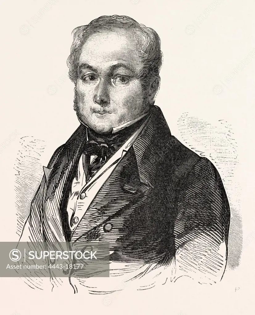 Dr. Magendie, who died in Paris October 11, 1855. Francois Magendie was a French physiologist. Engraving