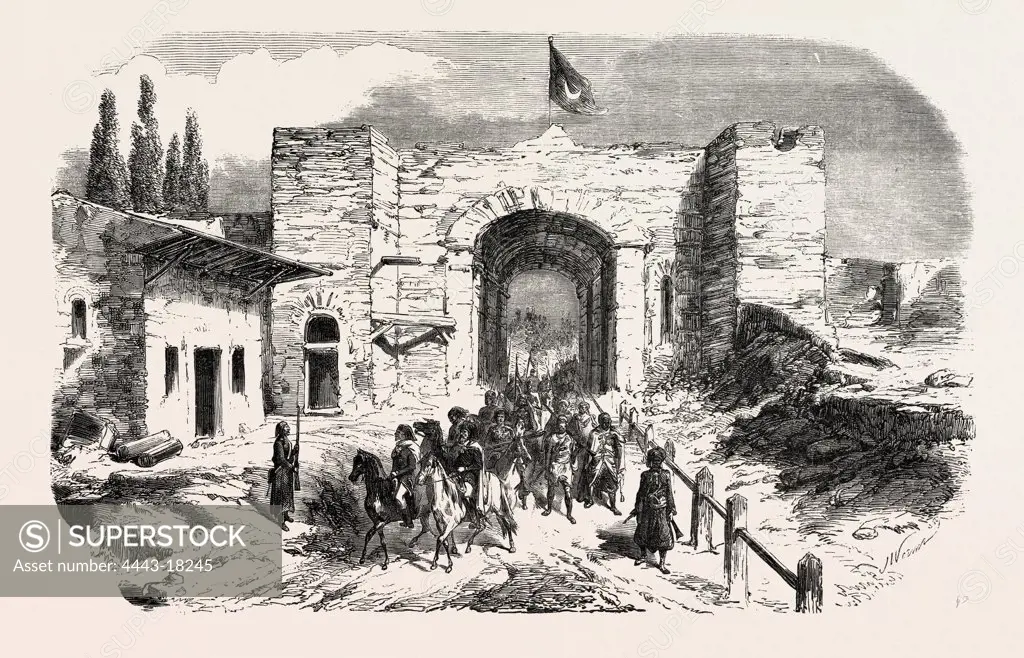 Headquarters of Omer Pasha-Soukoum Kale. 1855. Engraving