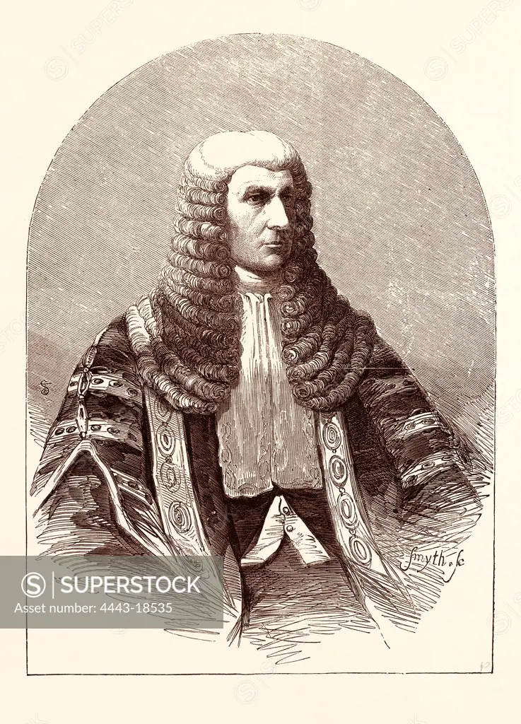 THE NEW SPEAKER OF THE HOUSE OF COMMONS, THE RIGHT HON. JOHN EVELYN DENISON: ELECTED APRIL 30, 1857. British statesman. UK, britain, british, europe, united kingdom, great britain, european