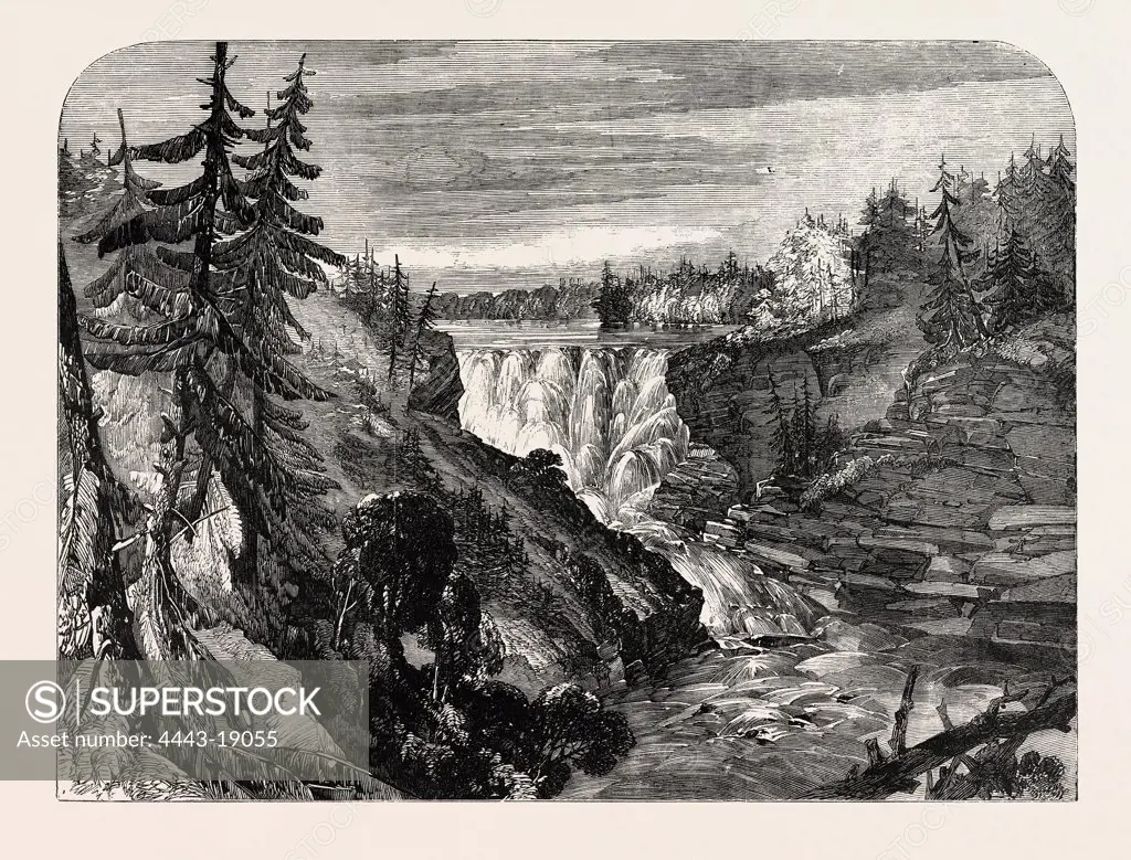 THE CANADIAN RED RIVER EXPLORING EXPEDITION: KAKABIKA (OR GRAND) FALLS, KAMINITIQUIA RIVER, LAKE SUPERIOR, 1858