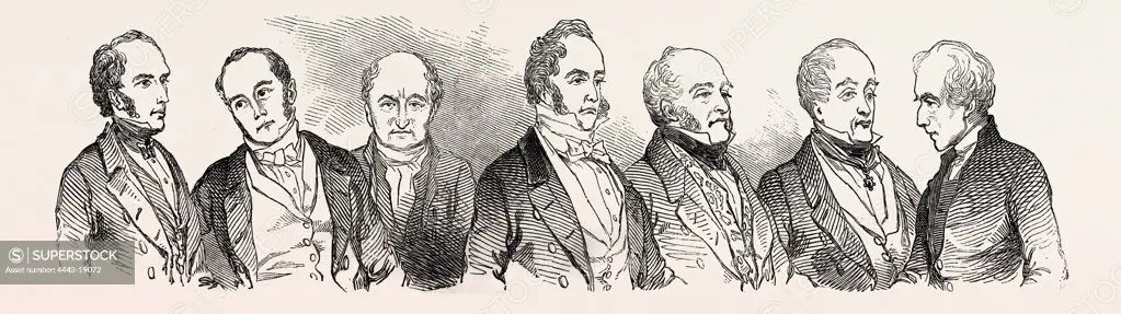MEETING OF THE BRITISH ASSOCIATION AT SOUTHAMPTON, PHYSIOLOGY SECTION AND VISITORS: DR. W. CARPENTER. PROFESSOR OWEN. DR. FOWLER. VISCOUNT PALMERSTON. JOHN TAYLOR, F.R.S. SIR HERCULES PAKENHAM. THE BISHOP OF NORWICH. UK, 1846